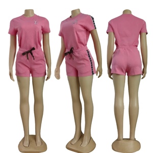 2025 Summer Women Embossed Print Casual <b>Shorts</b> <b>Set</b> <b>Designer</b> Luxury <b>t</b> <b>Shirt</b> <b>and</b> Biker <b>Shorts</b> <b>Set</b> <b>Short</b> Sleeve 2 Piece Outfits <b>Set</b> - Product Image 3