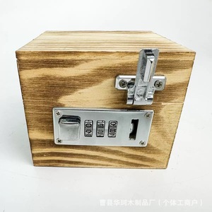 Caja de Almacenamiento de Madera con Cerradura, Organizador de Joyas de Madera Maciza con Tapa Abatible y Cerradura, Caja de Escritorio Hecha a Medida - Product Image 3