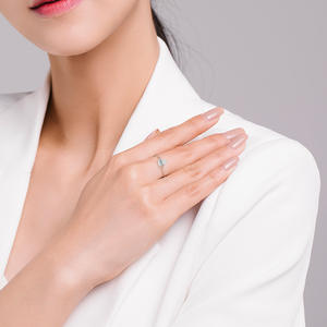 Bague chaîne ajustable S925 plaquée or 18 carats Bague chaîne une zircone Bague chaîne argent sterling Bague chaîne réglable - Product Image 2