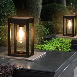 Lampes européennes électriques et solaires pour pilier, lampes d'extérieur étanches à énergie solaire pour portail de jardin
