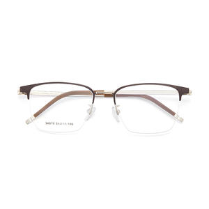 Monture de lunettes Voss pour homme, semi-cerclée, rectangulaire, en alliage, modèle 34970, avec branches antidérapantes et verres en résine, design demi-cerclé. - Product Image 1