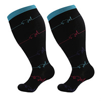 Chaussettes de compression pour mollets larges pour femmes et hommes, 15-20 mmHg, chaussettes de soutien pour infirmières, tailles 2XL, 3XL, 4XL