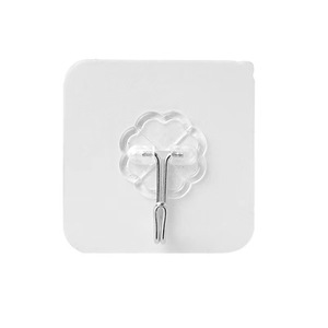 Transparent <b>Hook</b> Strong <b>Adhesive</b> Single <b>Hook</b> 3kg Load Capacity For Kitchen Bathroom Home Use Plastic <b>Hooks</b> - Product Image 3