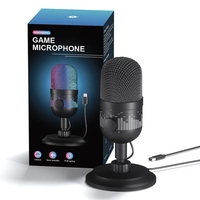 Micrófono de condensador de escritorio USB para juegos de PC Soporte de grabación RGB para Podcasts TikTok Live K Song Comunicación por cable