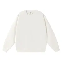 Pull à col rond en maille surdimensionné unisexe d'hiver avec logo personnalisé, coupe ample, polyester/coton, streetwear