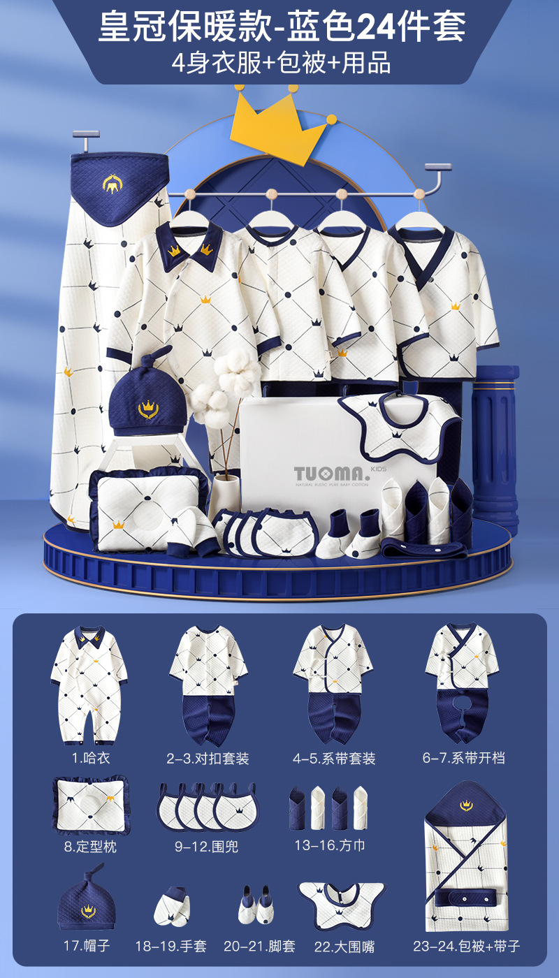 Couronne chaude-bleu 24 pièces