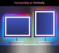 Interruptor Táctil de Alta Definición Antivaho, Moderno, Cuadrado, Inteligente, con Retroiluminación RGB LED, Montado en la Pared, a Prueba de Explosiones IP44, para Uso en Hoteles y Cosmética