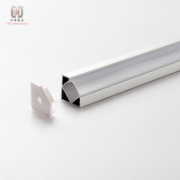 90 degrés en aluminium extrusion profil led bord allumé canal d'angle pour bande