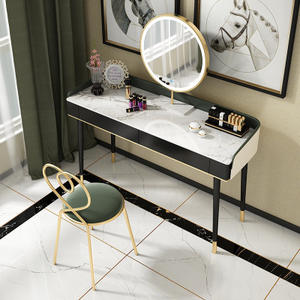 Table en <span class=keywords><strong>fer</strong></span> <span class=keywords><strong>forgé</strong></span> en <span class=keywords><strong>bois</strong></span> massif de style nordique, table de toilette en peinture piano, coiffeuse pour salon de beauté - Product Image 2