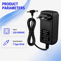 Adaptor Daya Dual Connector Tipe T Langsung dari Pabrik, AU US EU UK, 5V 1A 5W AC110-240V, Colokan Dinding