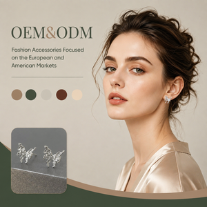 ต่างหูแบบติดหู OEM ODM ขายส่ง ต่างหูเงินชุบลายยูนิคอร์นแบบไม่สมมาตร ต่างหูโลหะตอกลายสำหรับผู้หญิง - Product Image 1