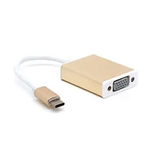 Câble adaptateur USB C vers Vga mâle vers femelle coque en aluminium pour Macbook Pro convertisseur Portable Type C vers Vga