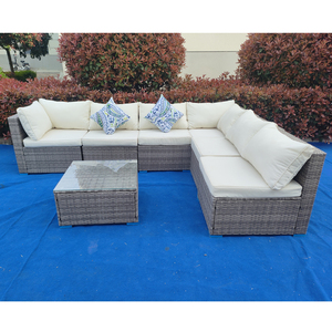 Set Divano Angolare Moderno a U in Rattan Intrecciato per Esterni, <span class=keywords><strong>Mobili</strong></span> Durevoli in <span class=keywords><strong>Bambù</strong></span> per Patio, Cortile <span class=keywords><strong>e</strong></span> Balcone - Vendita Diretta dalla Fabbrica - Product Image 2
