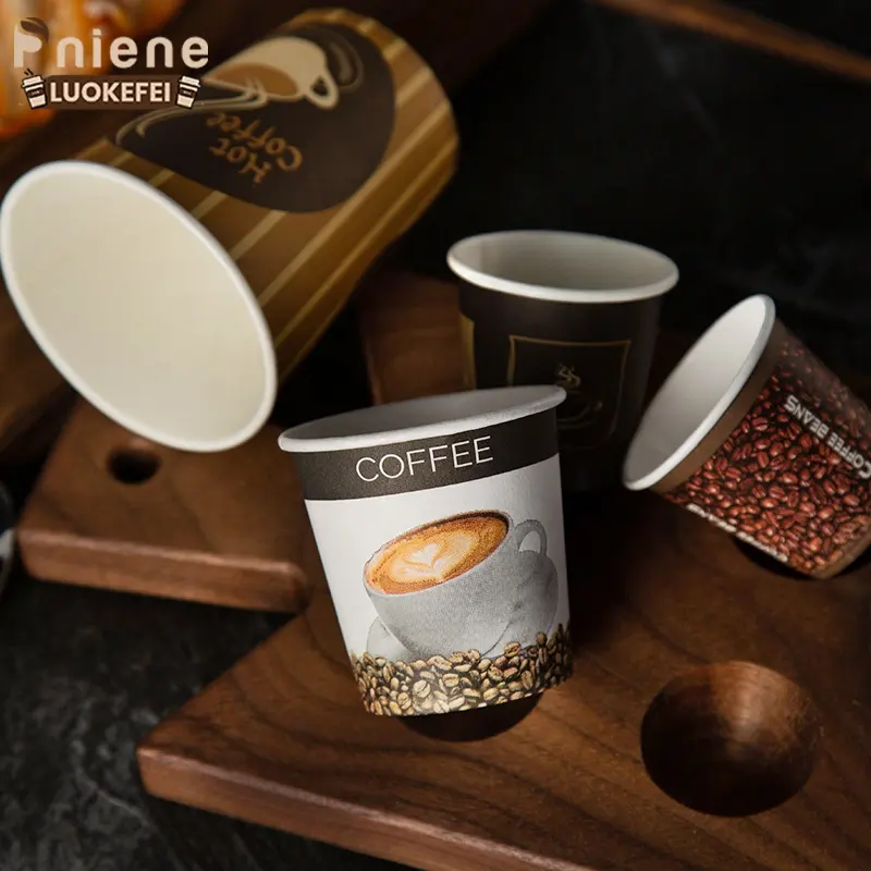Small 4oz 6.5oz Compostable High Quality Cheap Price Single Wall Paper Cup For Hot Drink Coffee Yogurt Cups