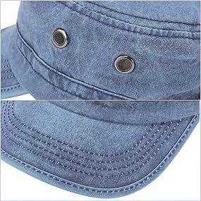 워싱코튼 스포티 퍼프 인쇄 생도 플랫 탑 모자 조정 가능한 남여 공용 야구 모자 - Product Image 2