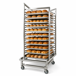 <span class=keywords><strong>Chariot</strong></span> de boulangerie commercial sur mesure à 20 niveaux en acier inoxydable pour four rotatif, fournisseur pour cuisines d'hôtel - Product Image 3