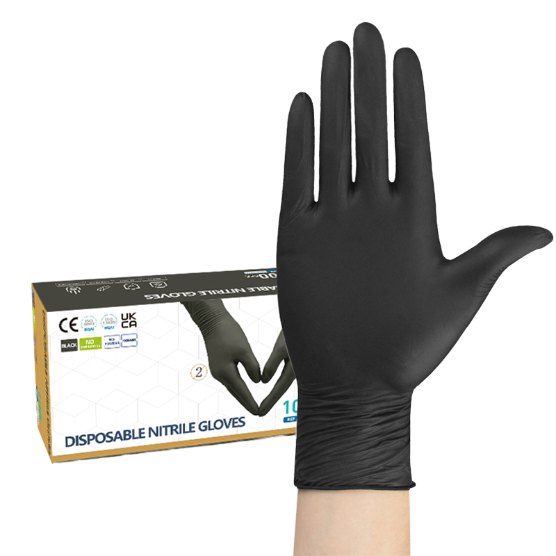 5mil Powder Free Black Nitrile Safety
