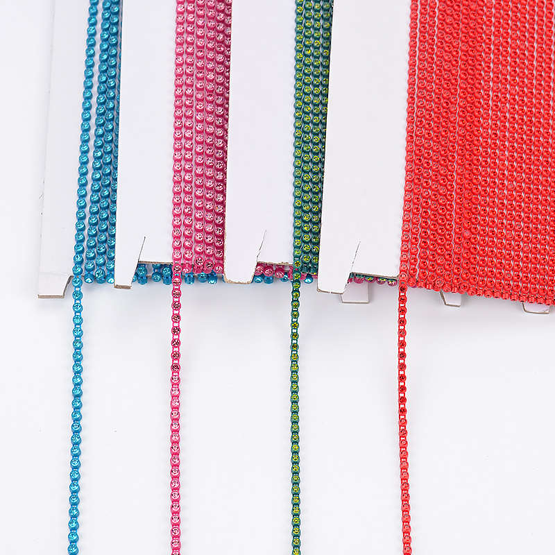 Glitter Crystal Rhinestone Chain Sew-On Glue-On Cup Chain For Clothing DIY Garment Accessories Trim Chain