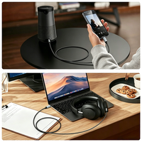Câble audio USB-C vers prise jack 3,5 mm avec corps en plastique, gaine en PVC et blindage en feuille pour voiture, compatible S Ultra - Noir
