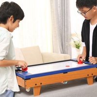 4-en-1 Mini Table de Jeu Piscine Billard Air Hockey Table de Baby-Foot Tennis Maison Famille Billard et accessoires ensemble