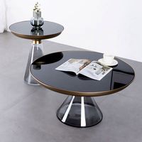 Table Basse Ronde en Verre Miroir Fantaisie, Durable et de Haute Qualité, pour Service à Thé, Vente en Gros à Prix Abordable