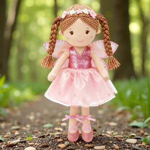 Pembe prenses peri Rag Doll <span class=keywords><strong>Mini</strong></span> oyuncak seti bebek kızlar için özelleştirilebilir sevimli dolması peluş yumuşak oyuncak 38CM güzel sıcak satış - Product Image 3