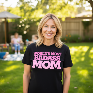 T-shirt rose pour femme adulte, col rond, manches courtes, le plus cool du monde, cadeau promotionnel - Product Image 3