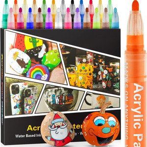 Hot Bán Tùy Chỉnh Phát Sáng Trong Bóng Tối Vẽ Nghệ Thuật Colour Cho Bức Tranh Đá Kit DIY Sáng Tạo Long Lanh Acrylic Sơn Bút Đánh Dấu - Product Image 2