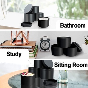 Hộp Đựng Nến Thiếc Màu Đen Bán Sỉ 2023 Hộp Thiếc Nến Có Nắp 8Oz - Product Image 5