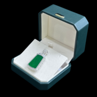 Pendentif en jadéite naturelle de type A birmane, pendentif en jadéite trapézoïdale, pendentif en jadéite unisexe, cadeau à porter au quotidien (avec NGTC)