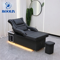 Fauteuil de massage électrique MOOLIN pour soins du cuir chevelu, capacité 300 kg, dossier relevable, structure en acier inoxydable, idéal pour hôtels et salons de massage