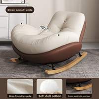 Fauteuil Pivotant Nordique Simple Moderne Luxe Léger en Tissu et Métal, Chaise à Bascule pour Salon, Balcon, Chambre à Coucher et Loisirs