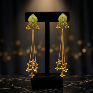 Arya Digital Ethnic Acrylic Turquoise Necklace Earrings <b>Ring</b> Set Gold Plated Zinc Alloy Channel Set 1m <b>Thick</b> Women's Jewelry - Product Image 1