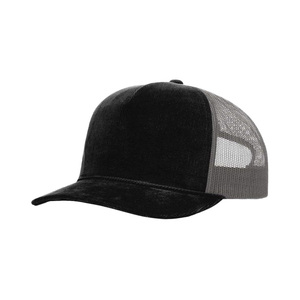 Vente en gros de haute qualité 5 panneaux casquette de camionneur en velours côtelé avec dos en maille souple respirante taille réglable chapeau de sport pour hommes femmes - Product Image 3