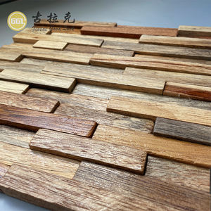 Mosaico de Madera Natural en Forma de Tira, Visión 3D, para Decoración de Paredes de Apartamentos, Vestíbulos, Dormitorios, Caminos Exteriores y Jardines - Product Image 2