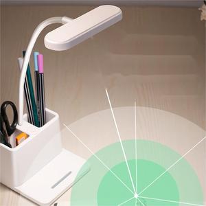 GETENBEIS מנורת שולחן <span class=keywords><strong>LED</strong></span> לבנה-נטענת 2500mAh סוללה קולית/בקרת מגע/חיישן זרוע גמישה לשולחן/שולחן/אור ליד המיטה - Product Image 4
