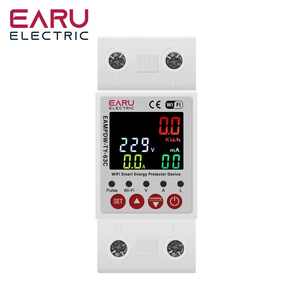 Interruptor Diferencial Inteligente Tuya <span class=keywords><strong>de</strong></span> 63A CA 230V con Medidor <span class=keywords><strong>de</strong></span> Energía kWh, Protecció<span class=keywords><strong>n</strong></span> Contra Sobretensió<span class=keywords><strong>n</strong></span>, Baja Tensió<span class=keywords><strong>n</strong></span> y Fugas a Tierra - Product Image 1