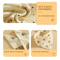 Bavoir en coton multifonctionnel imprimé animal mignon Bavoir triangle multicolore à quatre couches pour filles et enfants Design de serviette dégoulinante