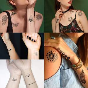 Personnalisé Noir Lotus Fleur Femme Utiliser Femmes Corps Tatouage Temporaire Autocollant Étanche Tatouage Décor Autocollants - Product Image 6