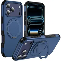 Coque de téléphone antichoc magnétique double couche Armor avec support anneau compatible pour iPhone 18 17 16 15 14 13 Pro Max