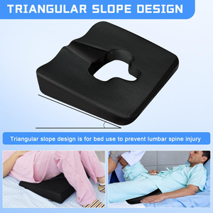 Coussin de siège en gel pour fauteuil roulant avec housse antidérapante, coussin anti-pression pour le coccyx pour fauteuil roulant - Product Image 3