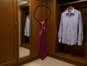 Corbata Elástica Brillante de 6.5x28cm, Color Rosa Oscuro, Satén Sólido, Decoración Casual para el Cuello - Product Image 2