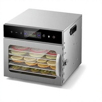 GUTEDA 8-bakjes RVS Voedseldehydrator - Digitale Timer & Temperatuurregeling voor Beef Jerky, Fruit & Huisdierensnoepjes Snacksdroger