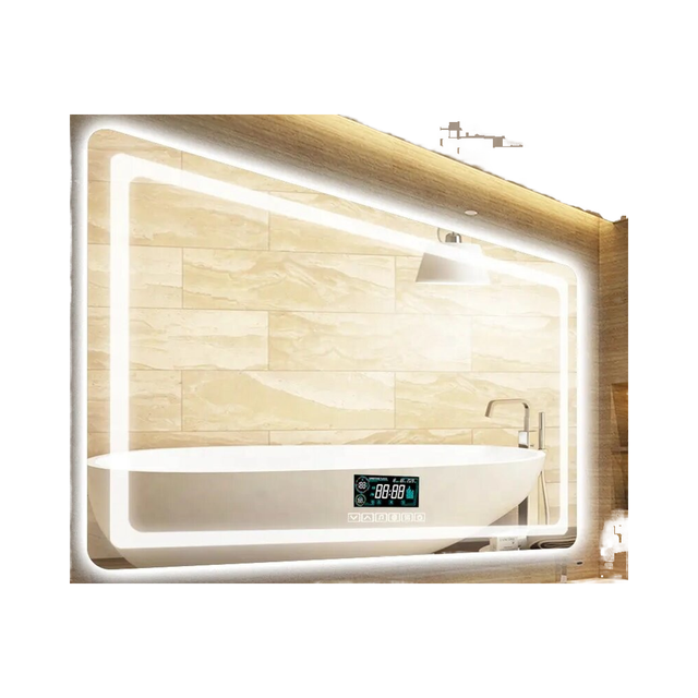 Modern Design Wall Mounted Anti Fog Square Smart LED Bathroom Mirror with LED Light for Hotel Bathroom Features