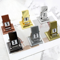 Calendrier de table personnalisé avec votre propre logo, calendrier perpétuel en métal 3D à retournement, pour la décoration de bureau à domicile