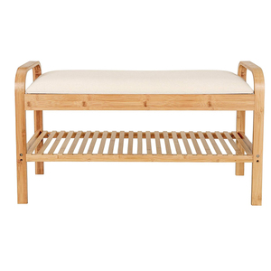 Bej bambu Entryway tezgah ayakkabı raf tezgah koridor banyo oturma odası için - Product Image 2