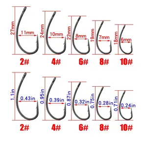 <span class=keywords><strong>Hirisi</strong></span> X915 hameçons de pêche à la carpe avec oeil Micro barbe hameçons en acier à haute teneur en carbone revêtus de PTFE 15 pièces/paquet dans un emballage personnalisé - Product Image 2