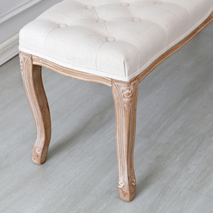 QT240014 fabbrica che vende sedia lunga stile francese imbottita soggiorno lungo <span class=keywords><strong>in</strong></span> <span class=keywords><strong>legno</strong></span> sgabello sedia panca matrimonio - Product Image 6