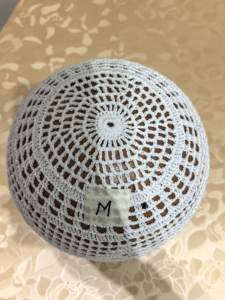 Chapeau musulman en <span class=keywords><strong>coton</strong></span> pur <span class=keywords><strong>DMC</strong></span> tissé à la main, chapeau blanc islamique pour hommes. Kippa - Product Image 3