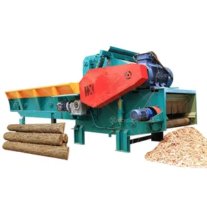 High Efficiency Garden Wood Branch Chipper Tree Wood Twig Crusher Chain Feeding Mobile Wood Chipper Shredder